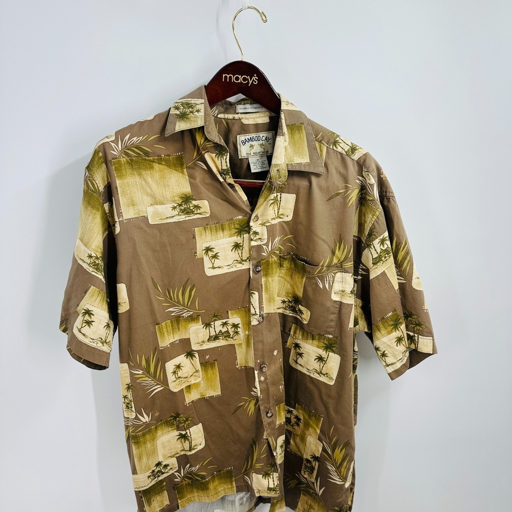 Vintage Bamboo Cay Fine Resort Wear Collared Hawaiian Shirt Multicolor Size M‎